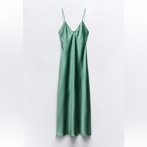 Zara Satin Midi Slip Dress